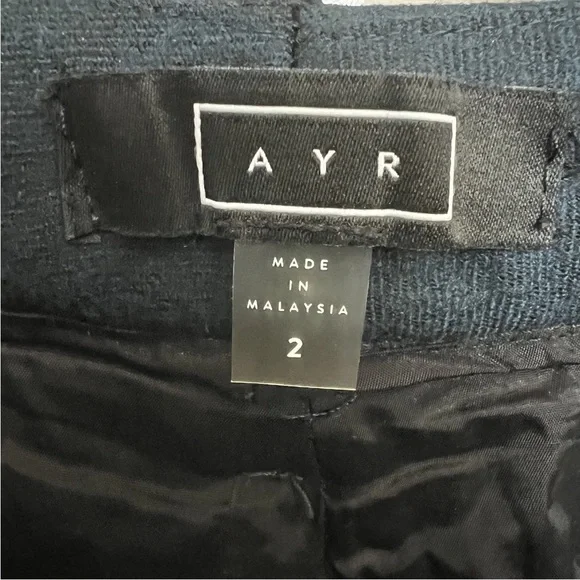 AYR Virgin Fleece Wool Pants Size 2 Navy Classic Straight Minimalist Office - Picture 5 of 6